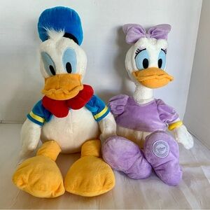 Vintage authentic Disney Donald and Daisy Duck Plush with bean bag bottoms